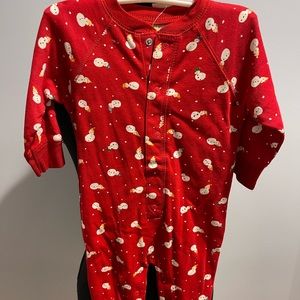 Red snowmen onesie